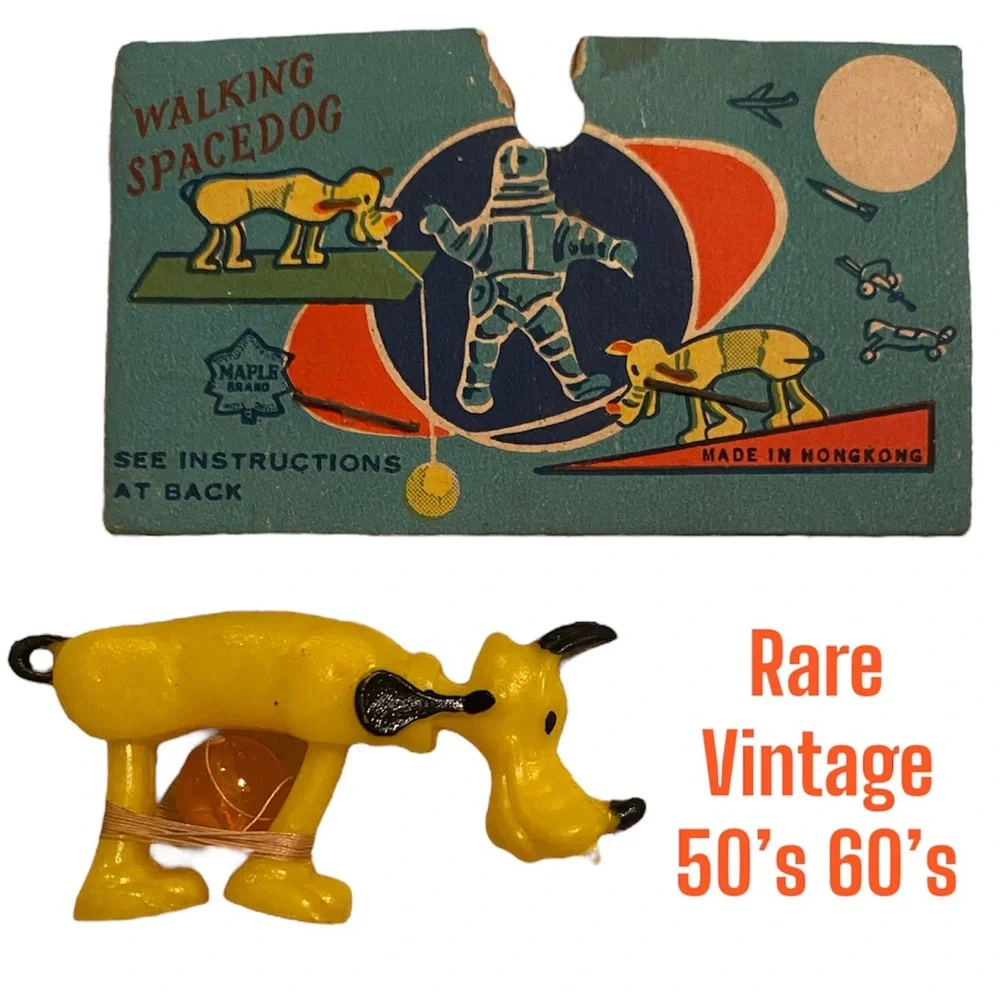 Vintage Toys Walking Space Dog Maple Pluto Hong Kong Rare 50s 60s Antique Toys